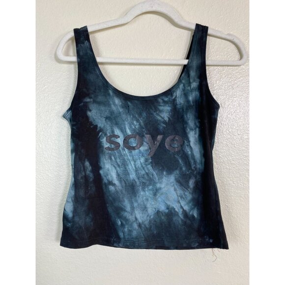 Soye Tie Dye Tank Top Size Medium Red Plaid Chain Accents Grunge Goth Punk Emo - Picture 10 of 16